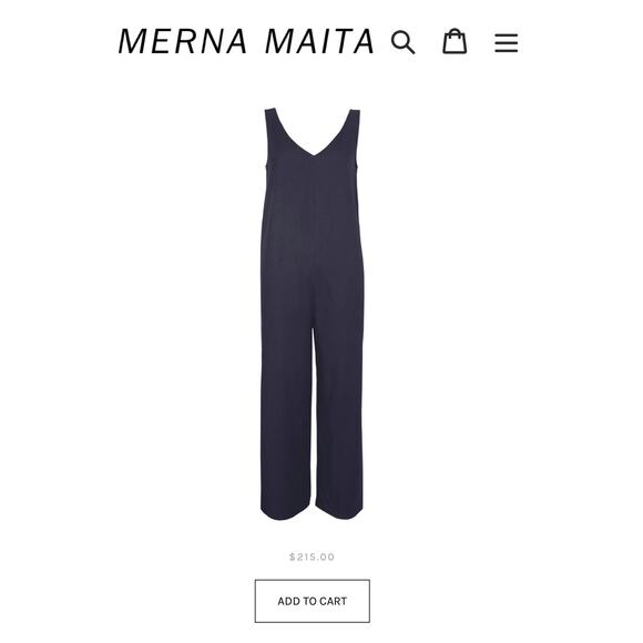 MERNA MAITA CHUNKY JUMPSUIT IN BLACK HANDMADE OVERALL WOMEN SIZE SMALL - Picture 2 of 16